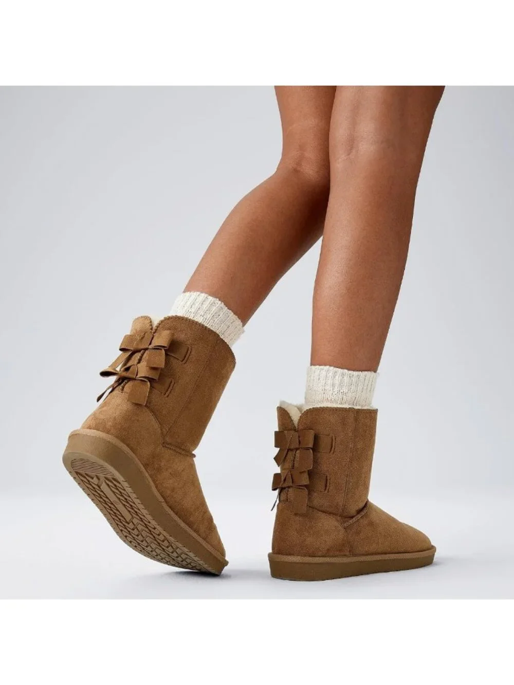 Cozy Black Mid Calf Suede Winter Snow Boots for Women - Easy Slip-On Style